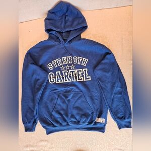 Strength Cartel Lifters Big Boy OG Stars Pullover Blue Hoodie, Medium, NWT
